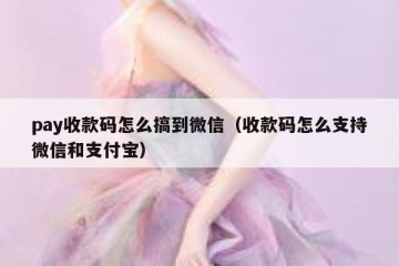 pay收款码怎么搞到微信（收款码怎么支持微信和支付宝）