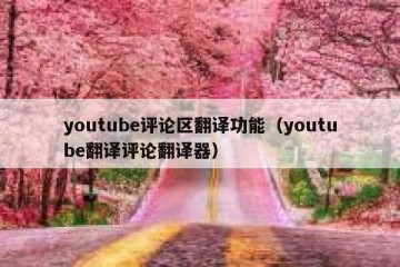 youtube评论区翻译功能（youtube翻译评论翻译器）