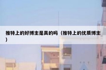 推特上的好博主是真的吗（推特上的优质博主）