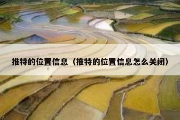 推特的位置信息（推特的位置信息怎么关闭）