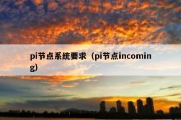 pi节点系统要求（pi节点incoming）