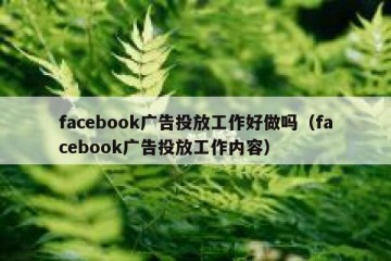 facebook广告投放工作好做吗（facebook广告投放工作内容）