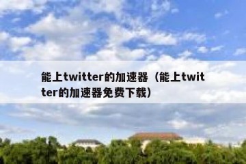 能上twitter的加速器（能上twitter的加速器免费下载）
