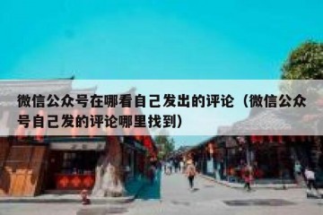 微信公众号在哪看自己发出的评论（微信公众号自己发的评论哪里找到）
