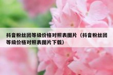 抖音粉丝团等级价格对照表图片（抖音粉丝团等级价格对照表图片下载）