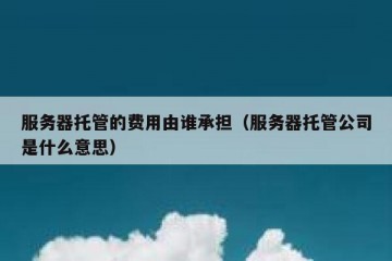 服务器托管的费用由谁承担（服务器托管公司是什么意思）