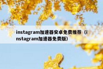 instagram加速器安卓免费推荐（instagram加速器免费版）