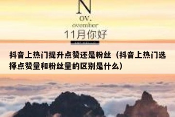 抖音上热门提升点赞还是粉丝（抖音上热门选择点赞量和粉丝量的区别是什么）