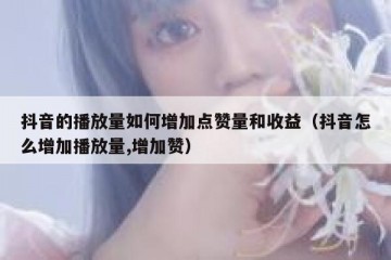 抖音的播放量如何增加点赞量和收益（抖音怎么增加播放量,增加赞）