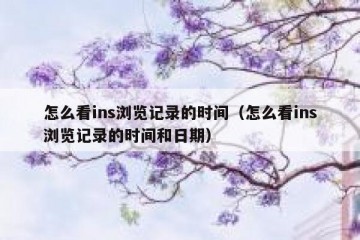 怎么看ins浏览记录的时间（怎么看ins浏览记录的时间和日期）