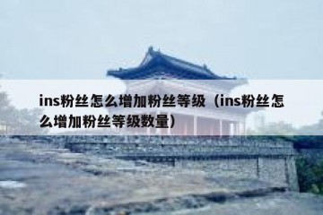 ins粉丝怎么增加粉丝等级（ins粉丝怎么增加粉丝等级数量）