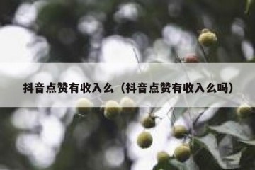 抖音点赞有收入么（抖音点赞有收入么吗）