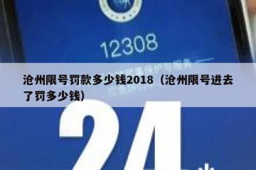 沧州限号罚款多少钱2018（沧州限号进去了罚多少钱）
