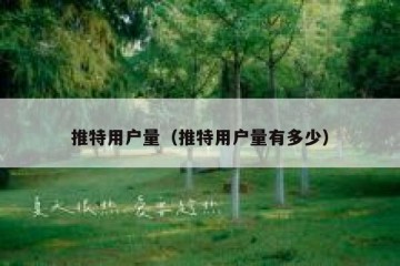推特用户量（推特用户量有多少）