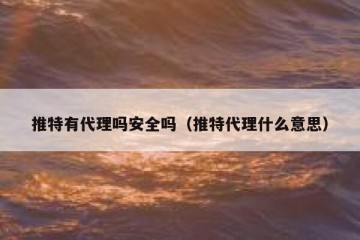 推特有代理吗安全吗（推特代理什么意思）