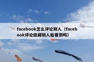 facebook怎么评论别人（facebook评论隐藏别人能看到吗）