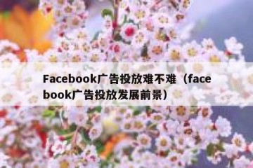 Facebook广告投放难不难（facebook广告投放发展前景）
