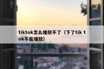 tiktok怎么播放不了（下了tik tok不能播放）