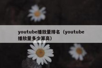 youtube播放量排名（youtube播放量多少算高）