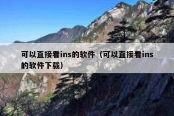 可以直接看ins的软件（可以直接看ins的软件下载）