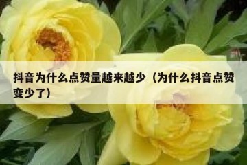 抖音为什么点赞量越来越少（为什么抖音点赞变少了）