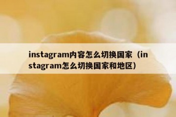 instagram内容怎么切换国家（instagram怎么切换国家和地区）
