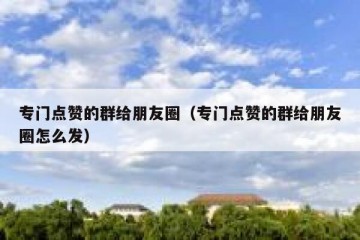 专门点赞的群给朋友圈（专门点赞的群给朋友圈怎么发）