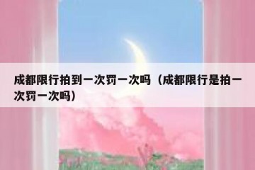 成都限行拍到一次罚一次吗（成都限行是拍一次罚一次吗）