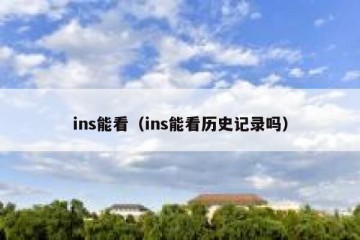 ins能看（ins能看历史记录吗）