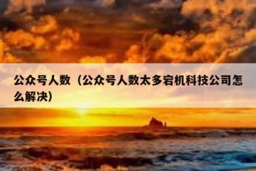 公众号人数（公众号人数太多宕机科技公司怎么解决）