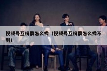 视频号互粉群怎么找（视频号互粉群怎么找不到）