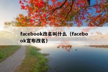 facebook改名叫什么（facebook宣布改名）