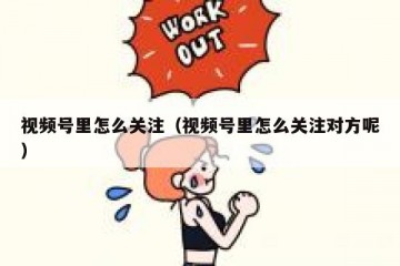 视频号里怎么关注（视频号里怎么关注对方呢）