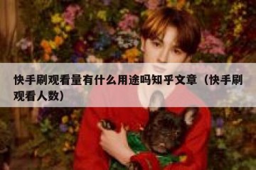 快手刷观看量有什么用途吗知乎文章（快手刷观看人数）