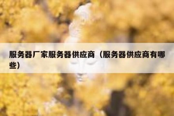 服务器厂家服务器供应商（服务器供应商有哪些）