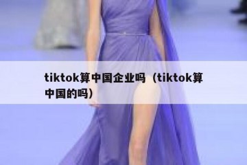 tiktok算中国企业吗（tiktok算中国的吗）