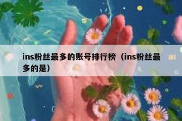 ins粉丝最多的账号排行榜（ins粉丝最多的是）