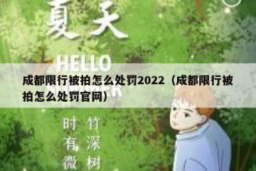 成都限行被拍怎么处罚2022（成都限行被拍怎么处罚官网）