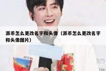 派币怎么更改名字和头像（派币怎么更改名字和头像图片）