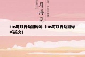 ins可以自动翻译吗（ins可以自动翻译吗英文）