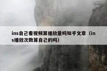 ins自己看视频算播放量吗知乎文章（ins播放次数算自己的吗）