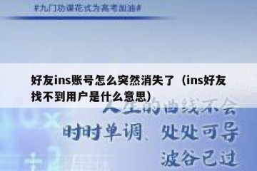 好友ins账号怎么突然消失了（ins好友找不到用户是什么意思）