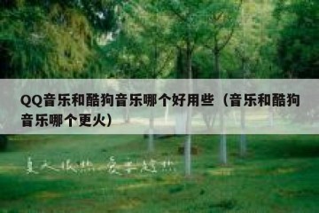 QQ音乐和酷狗音乐哪个好用些（音乐和酷狗音乐哪个更火）