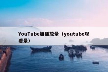 YouTube加播放量（youtube观看量）