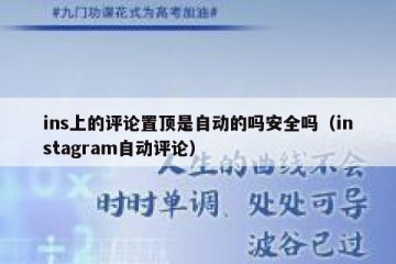 ins上的评论置顶是自动的吗安全吗（instagram自动评论）