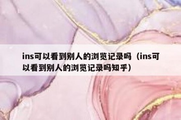 ins可以看到别人的浏览记录吗（ins可以看到别人的浏览记录吗知乎）