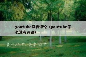 youtube没有评论（youtube怎么没有评论）