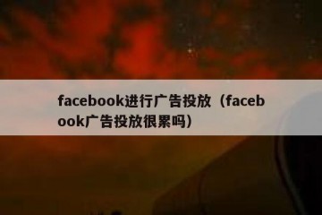 facebook进行广告投放（facebook广告投放很累吗）