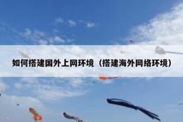 如何搭建国外上网环境（搭建海外网络环境）