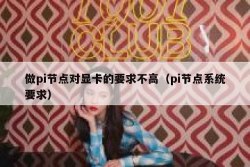 做pi节点对显卡的要求不高（pi节点系统要求）